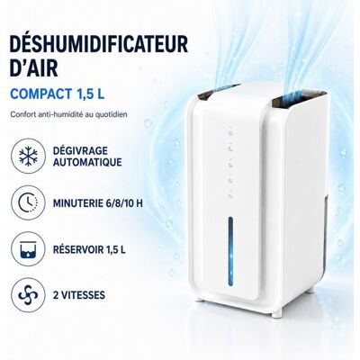 Generic Déshumidificateur d’Air Électrique 1 5 L Absorbeur d’Humidité Mode Nuit deshumidificateur d air anti moisissure Salle de Bain Blanc - Publicité Generic Déshumidificateur d’Air Électrique 1 5 L Absorbeur d’Humidité Mode Nuit deshumidificateur d air anti moisissure Salle de Bain Blanc - Publicité