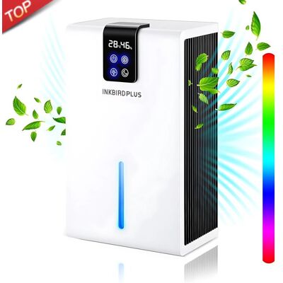 INKBIRD Déshumidificateur d’air 2800ML Électrique Sécheur à Semi-Conducteur Double cœur Ultra silencieux LED 7 Colorées Pour maison Blanc - Publicité INKBIRD Déshumidificateur d’air 2800ML Électrique Sécheur à Semi-Conducteur Double cœur Ultra silencieux LED 7 Colorées Pour maison Blanc - Publicité