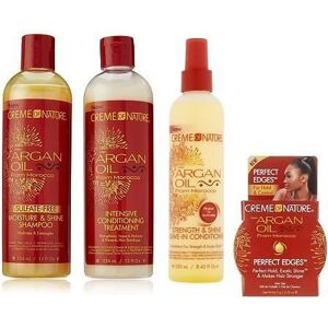 CREME OF NATURE Crème Of Nature Lot de 4 Soins Capillaires à l’Huile d’Argan - Publicité CREME OF NATURE Crème Of Nature Lot de 4 Soins Capillaires à l’Huile d’Argan - Publicité