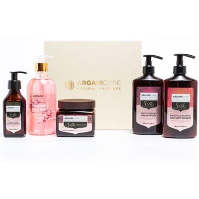 Arganicare - Silk - Shampoing 400 ml - Coffret soins capillaires - Publicité Arganicare - Silk - Shampoing 400 ml - Coffret soins capillaires - Publicité