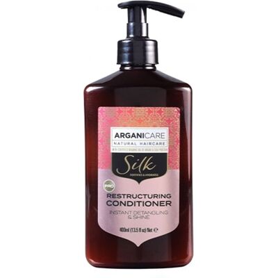 Arganicare - Après-shampoing revitalisant à la soie - Soins capillaires 400ml - Publicité Arganicare - Après-shampoing revitalisant à la soie - Soins capillaires 400ml - Publicité