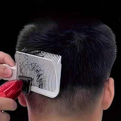 S'AGRANDIR Peigne à Tondeuse à Long Manche Peigne de Coiffure Flat Top Peigne de Positionnement à Bord Courbé - Publicité S'AGRANDIR Peigne à Tondeuse à Long Manche Peigne de Coiffure Flat Top Peigne de Positionnement à Bord Courbé - Publicité