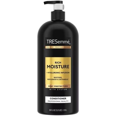 TRESEMME Rich Moisture Après-shampoing 1 15L - Complexe hyaluronique - Nutrition et hydratation intenses pour cheveux secs - Publicité TRESEMME Rich Moisture Après-shampoing 1 15L - Complexe hyaluronique - Nutrition et hydratation intenses pour cheveux secs - Publicité