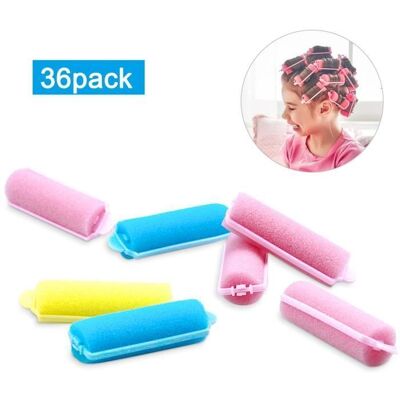 JOYAN 36 Pièces Rouleaux de Cheveux en Éponge Souple Bigoudis de Coiffure de Mousse pour Femmes et Enfants - Publicité JOYAN 36 Pièces Rouleaux de Cheveux en Éponge Souple Bigoudis de Coiffure de Mousse pour Femmes et Enfants - Publicité