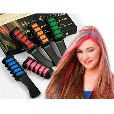 Cobye- Peignes à Craie Cheveux Lot de 6 – Coloration Temporaire Lavable Idéal pour Coiffure Créative - Publicité Cobye- Peignes à Craie Cheveux Lot de 6 – Coloration Temporaire Lavable Idéal pour Coiffure Créative - Publicité