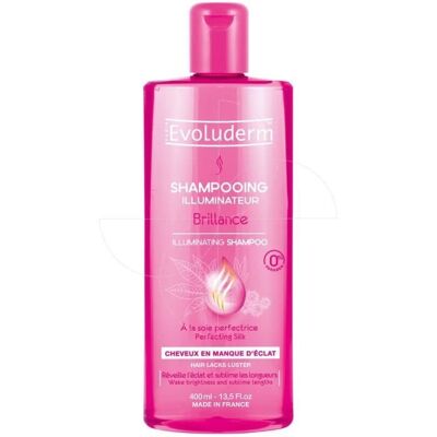 EVOLUDERM - Shampoing Illuminateur Brillance - 400ml - 96% dIngrédients dOrigine Naturelle - Fabrication Française - Publicité EVOLUDERM - Shampoing Illuminateur Brillance - 400ml - 96% dIngrédients dOrigine Naturelle - Fabrication Française - Publicité