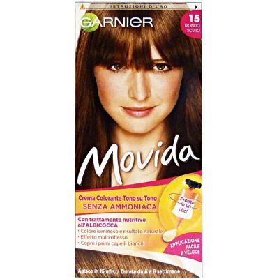 Garnier Movida 15 - Coloration cheveux blond foncé sans ammoniaque - Publicité Garnier Movida 15 - Coloration cheveux blond foncé sans ammoniaque - Publicité