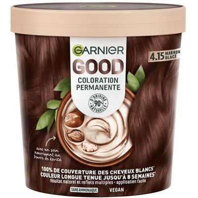 Garnier Good Coloration N°4.15 Marron Glacé - Publicité Garnier Good Coloration N°4.15 Marron Glacé - Publicité