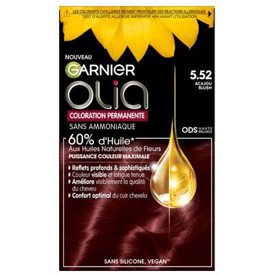 Garnier Olia Coloration 5.52 Acajou Blush 120g - Publicité Garnier Olia Coloration 5.52 Acajou Blush 120g - Publicité