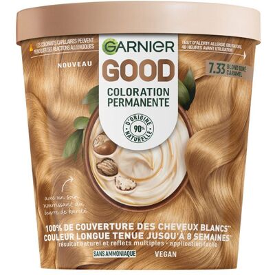 Garnier Good Coloration 7.33 Blond Doré Caramel - Publicité Garnier Good Coloration 7.33 Blond Doré Caramel - Publicité