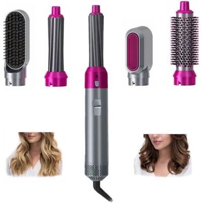 VIREX® Brosse chauffante rotative 5 en 1 - Séchage lissage et bouclage Têtes interchangeables - Coiffure quotidienne - 1000W Gris rouge - Publicité VIREX® Brosse chauffante rotative 5 en 1 - Séchage lissage et bouclage Têtes interchangeables - Coiffure quotidienne - 1000W Gris rouge - Publicité