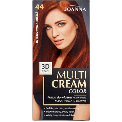 Crème Colorante - Joanna - 44 Cuivre Intense - Texture Crème - Pour Tous Types de Cheveux - Durable - Publicité Crème Colorante - Joanna - 44 Cuivre Intense - Texture Crème - Pour Tous Types de Cheveux - Durable - Publicité