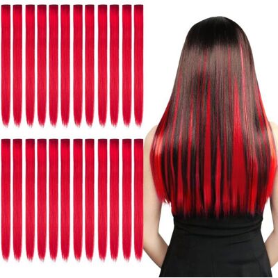 ®RisingFF 24 extensions de cheveux synthétiques raides arc-en-ciel de 50 cm - Publicité ®RisingFF 24 extensions de cheveux synthétiques raides arc-en-ciel de 50 cm - Publicité