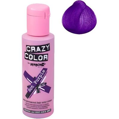 Coloration cheveux semi-permanente CRAZY COLOR HOT PURPLE = Pourpre profond Pour un look FUN et des cheveux aux couleurs vives et - Publicité Coloration cheveux semi-permanente CRAZY COLOR HOT PURPLE = Pourpre profond Pour un look FUN et des cheveux aux couleurs vives et - Publicité