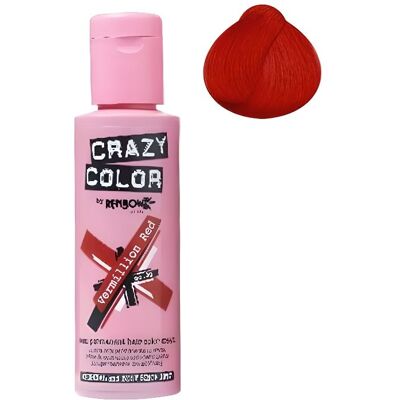 Coloration cheveux semi-permanente CRAZY COLOR Couleur : Rouge Vermillon Pour un look FUN et des cheveux aux couleurs vives et - Publicité Coloration cheveux semi-permanente CRAZY COLOR Couleur : Rouge Vermillon Pour un look FUN et des cheveux aux couleurs vives et - Publicité