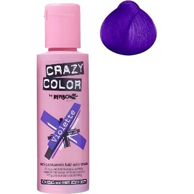Crazy Color coloration cheveux non-permanente VIOLETTE - Publicité Crazy Color coloration cheveux non-permanente VIOLETTE - Publicité