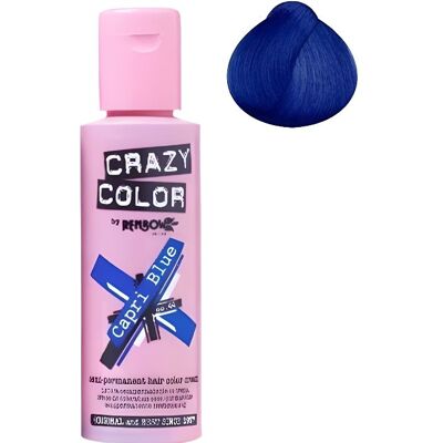 Coloration cheveux semi-permanente CRAZY COLOR Couleur : Bleu Capri Pour un look FUN et des cheveux aux couleurs vives et - Publicité Coloration cheveux semi-permanente CRAZY COLOR Couleur : Bleu Capri Pour un look FUN et des cheveux aux couleurs vives et - Publicité