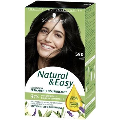 SCHWARZKOPF Natural & Easy Coloration Permanente Naturelle Cheveux - Noir 590 - Publicité SCHWARZKOPF Natural & Easy Coloration Permanente Naturelle Cheveux - Noir 590 - Publicité