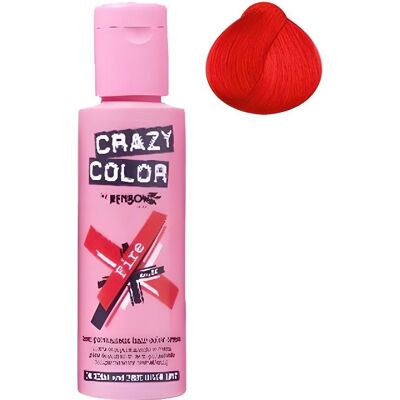 Coloration cheveux semi-permanente CRAZY COLOR Couleur : FIRE ROUGE Pour un look FUN et des cheveux aux couleurs vives et - Publicité Coloration cheveux semi-permanente CRAZY COLOR Couleur : FIRE ROUGE Pour un look FUN et des cheveux aux couleurs vives et - Publicité
