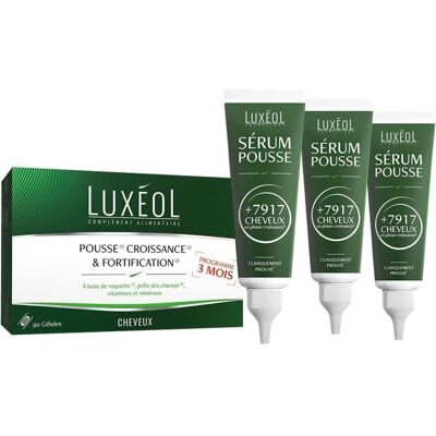 Luxeol Pousse Croissance et Fortification des Cheveux Serum 3 Mois de Cure Made In France Livraison Gratuite - Publicité Luxeol Pousse Croissance et Fortification des Cheveux Serum 3 Mois de Cure Made In France Livraison Gratuite - Publicité