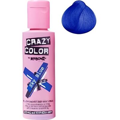 Coloration cheveux semi-permanente CRAZY COLOR BLUE SKY = BLEU CIEL Pour un look FUN et des cheveux aux couleurs vives et - Publicité Coloration cheveux semi-permanente CRAZY COLOR BLUE SKY = BLEU CIEL Pour un look FUN et des cheveux aux couleurs vives et - Publicité