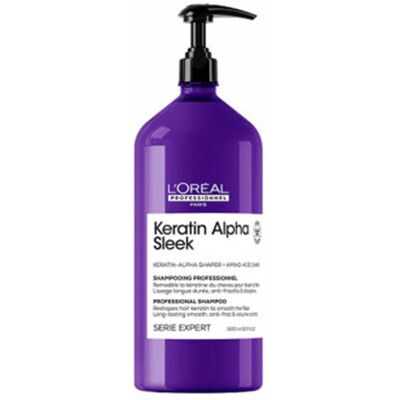 Anti-frisottis KERATIN ALPHA SLEEK champú 1500 ml - Publicité Anti-frisottis KERATIN ALPHA SLEEK champú 1500 ml - Publicité