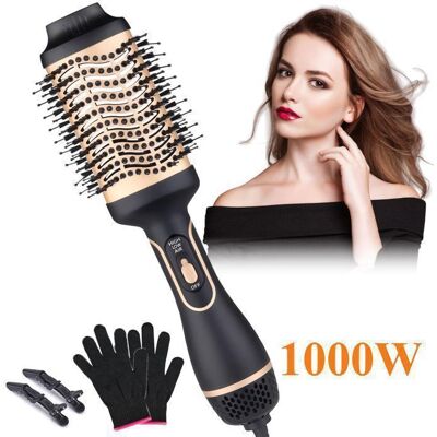 GENERIQUE Brosse Soufflante 3 en 1 One-Step Séchage et Coiffage 1000 W Brosse Chauffante Ionique 3 Modes Lissage et Volume Noir/Or Noir - Publicité GENERIQUE Brosse Soufflante 3 en 1 One-Step Séchage et Coiffage 1000 W Brosse Chauffante Ionique 3 Modes Lissage et Volume Noir/Or Noir - Publicité