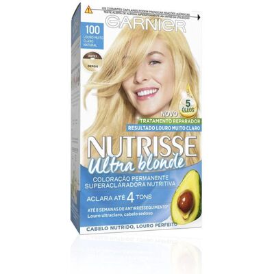 Garnier - Coloration Permanente Nutrisse Ultra Blonde - 100 Blond Très Clair - Publicité Garnier - Coloration Permanente Nutrisse Ultra Blonde - 100 Blond Très Clair - Publicité