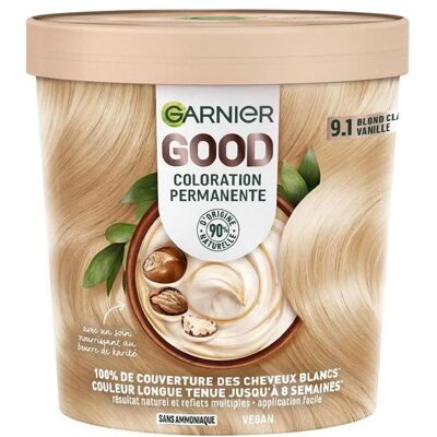 Coloration permanente Garnier Good Kit de démarrage - Vanille Blonde - Couverture des gris - Publicité Coloration permanente Garnier Good Kit de démarrage - Vanille Blonde - Couverture des gris - Publicité
