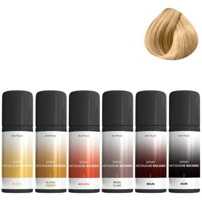 Beautélive - Spray Retouche Racines - Blond - 75ml Noir - Publicité Beautélive - Spray Retouche Racines - Blond - 75ml Noir - Publicité