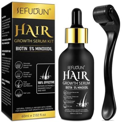Sérum de repousse des cheveux - Minoxidil - Extra Force - 5% Minoxidil - Biotine - Pour tous types de cheveux - Publicité Sérum de repousse des cheveux - Minoxidil - Extra Force - 5% Minoxidil - Biotine - Pour tous types de cheveux - Publicité