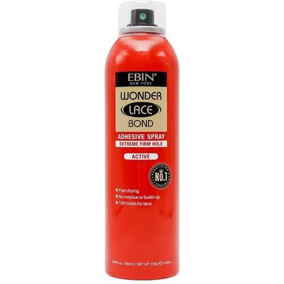 Adhésif - Ebin New York - Wonder Lace Bond Spray - Tenue ferme extrême - 180 ml - Pour tous types de cheveux - Publicité Adhésif - Ebin New York - Wonder Lace Bond Spray - Tenue ferme extrême - 180 ml - Pour tous types de cheveux - Publicité