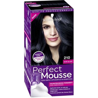 SCHWARZKOPF Coloration Permanente Perfect Mousse - Noir glacé 210 - 35 ml - Publicité SCHWARZKOPF Coloration Permanente Perfect Mousse - Noir glacé 210 - 35 ml - Publicité