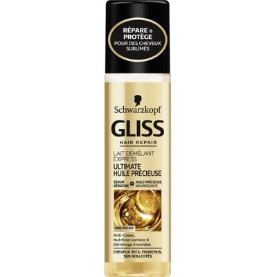 SCHWARZKOPF Lait Démêlant Gliss Express Ultimate Huile Précieuse - 200 ml - Publicité SCHWARZKOPF Lait Démêlant Gliss Express Ultimate Huile Précieuse - 200 ml - Publicité