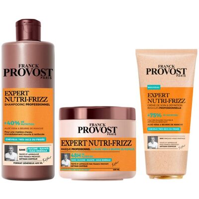 Franck Provost Expert Nutri-Frizz Coffret Shampooing Masque et Crème de Soin et Définition Boucles Professionnelles Sans Silico - Publicité Franck Provost Expert Nutri-Frizz Coffret Shampooing Masque et Crème de Soin et Définition Boucles Professionnelles Sans Silico - Publicité
