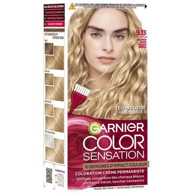 Garnier Color Sensation Coloration Permanente 9.13 Blond Très Clair Beige - Publicité Garnier Color Sensation Coloration Permanente 9.13 Blond Très Clair Beige - Publicité