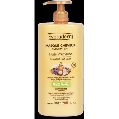 EVOLUDERM - Masque Cheveux Sublimateur Huile Précieuse - 1000ml - 96% dIngrédients dOrigine Naturelle - Publicité EVOLUDERM - Masque Cheveux Sublimateur Huile Précieuse - 1000ml - 96% dIngrédients dOrigine Naturelle - Publicité