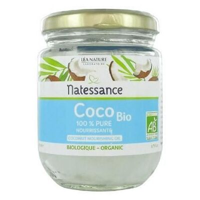 Huile de Coco Bio - Natessance - 200ml - Démaquillage - Nourrissante - Tous types de cheveux - Publicité Huile de Coco Bio - Natessance - 200ml - Démaquillage - Nourrissante - Tous types de cheveux - Publicité