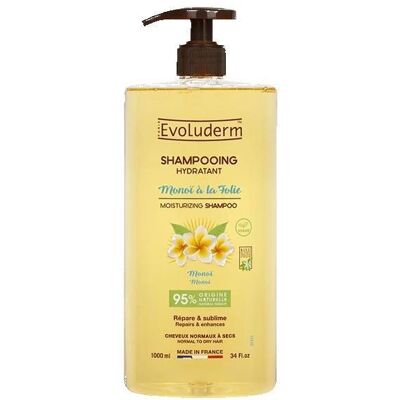 Evoluderm 1L - Shampoo Hydratant Monoi - Publicité Evoluderm 1L - Shampoo Hydratant Monoi - Publicité