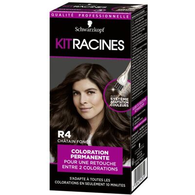 Schwarzkopf Pack de 2 - Kit Racines - Coloration Racines Permanente - Châtain Foncé R4 - Publicité Schwarzkopf Pack de 2 - Kit Racines - Coloration Racines Permanente - Châtain Foncé R4 - Publicité