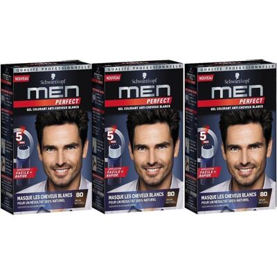 Gel de couleur - Schwarzkopf - Men Perfect - Marron moyen - Noir naturel - Lot de 3 - Publicité Gel de couleur - Schwarzkopf - Men Perfect - Marron moyen - Noir naturel - Lot de 3 - Publicité
