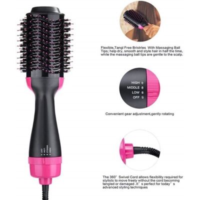 Brosse Lissante Chauffante Ionique sèche-cheveux en une étape 3 en 1 avec fonction anti-brûlure - Publicité Brosse Lissante Chauffante Ionique sèche-cheveux en une étape 3 en 1 avec fonction anti-brûlure - Publicité