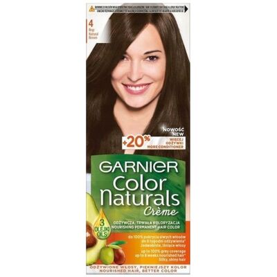 Garnier Color Naturals Teint 4 Marron - Crème Coloration - Publicité Garnier Color Naturals Teint 4 Marron - Crème Coloration - Publicité