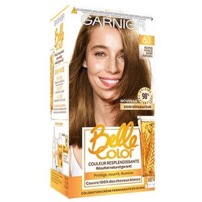 Garnier - Coloration Permanente Belle Color - 63 Blond Foncé Doré Naturel - Publicité Garnier - Coloration Permanente Belle Color - 63 Blond Foncé Doré Naturel - Publicité