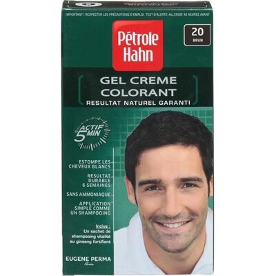 Petrole Hahn Gel Crème Colorante Douce Sans Ammoniaque n°20 Brun - Publicité Petrole Hahn Gel Crème Colorante Douce Sans Ammoniaque n°20 Brun - Publicité