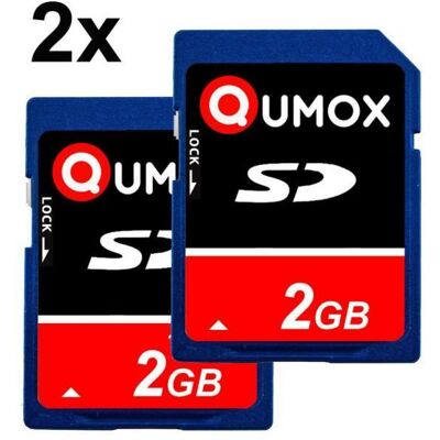 Carte mémoire SD QUMOX 2 Go pour caméra appareil photo (paquet de 2 ) - Publicité Carte mémoire SD QUMOX 2 Go pour caméra appareil photo (paquet de 2 ) - Publicité