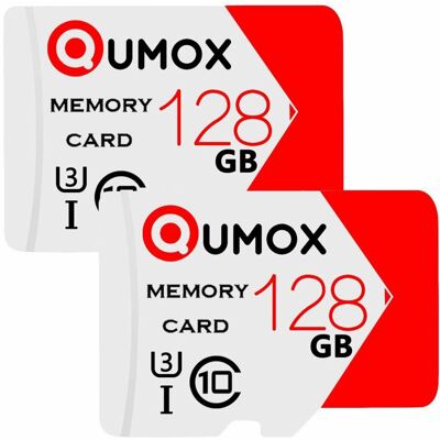 2PCS Qumox Carte Mémoire micro sd sdxc 128Go TF 128G 128GB classe 10 80Mo/s pour Samsung Huawei Xiaomi portable tablette - Publicité 2PCS Qumox Carte Mémoire micro sd sdxc 128Go TF 128G 128GB classe 10 80Mo/s pour Samsung Huawei Xiaomi portable tablette - Publicité