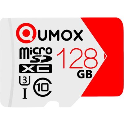 QUMOX Extreme carte mémoire 128Go Micro SD/SDXC classe 10 UHS-I pour téléphone Android Samsung Huawei Xiaomi +adaptateur SD - Publicité QUMOX Extreme carte mémoire 128Go Micro SD/SDXC classe 10 UHS-I pour téléphone Android Samsung Huawei Xiaomi +adaptateur SD - Publicité