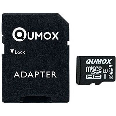micro SD - QUMOX - 16 Go - Classe 10 - Vitesse de lecture 70 Mo/s - Vitesse décriture 12 Mo/s - Publicité micro SD - QUMOX - 16 Go - Classe 10 - Vitesse de lecture 70 Mo/s - Vitesse décriture 12 Mo/s - Publicité