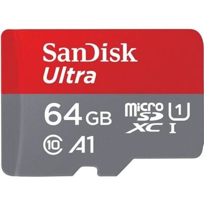 SANDISK Ultra - Carte mémoire flash (adaptateur microSDXC vers SD inclus(e)) - 64 Go - A1 / UHS Class 1 / Class10 - microSDXC UHS-I Noir - Publicité SANDISK Ultra - Carte mémoire flash (adaptateur microSDXC vers SD inclus(e)) - 64 Go - A1 / UHS Class 1 / Class10 - microSDXC UHS-I Noir - Publicité